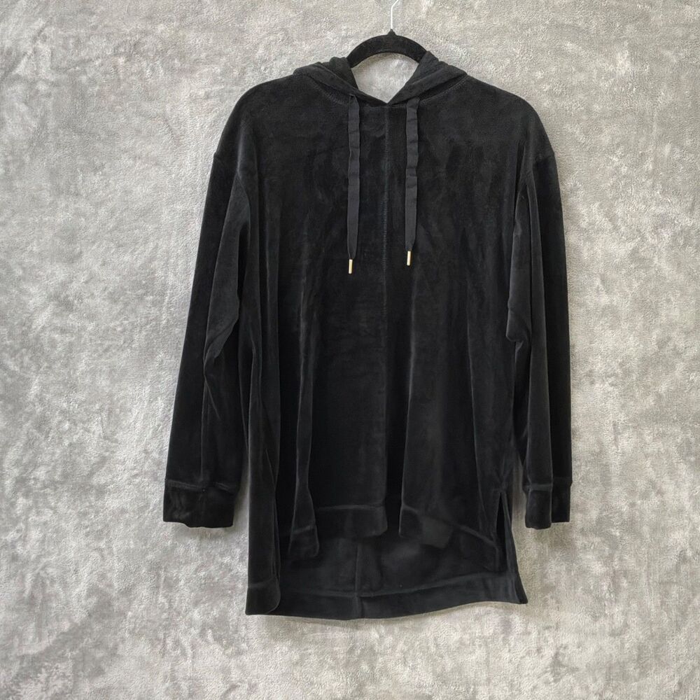 Magaschoni velour Hooded tunic top Women’s XL Black Soft